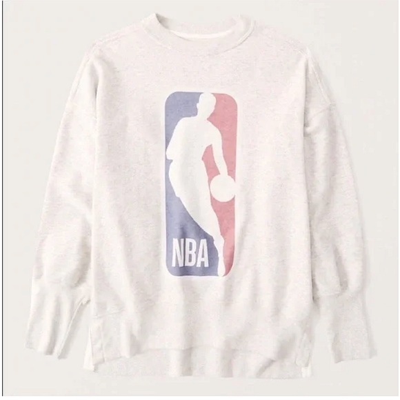 Abercrombie & Fitch Boyfriend Crew NBA Graphic Sweatshirt - Picture 1 of 2